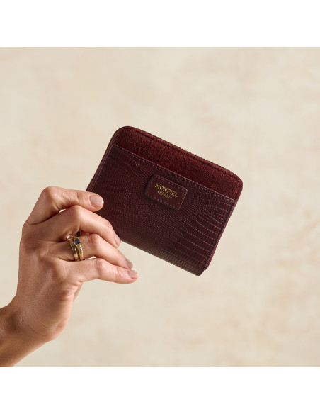 Petit Portefeuille Femme en Cuir avec Fermeture Éclair