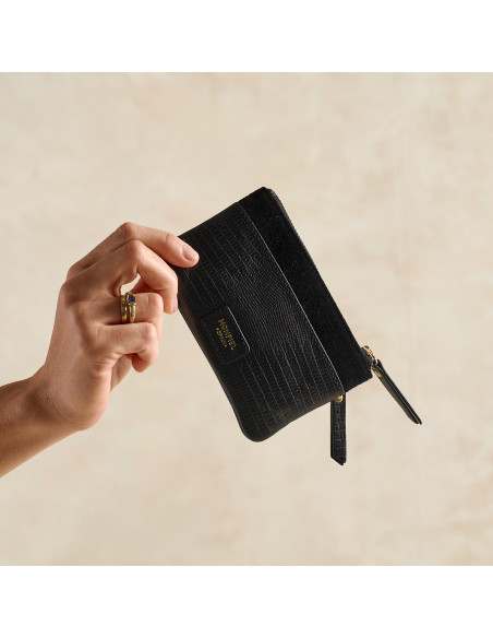 Damen-Lederportemonnaie mit Tasche