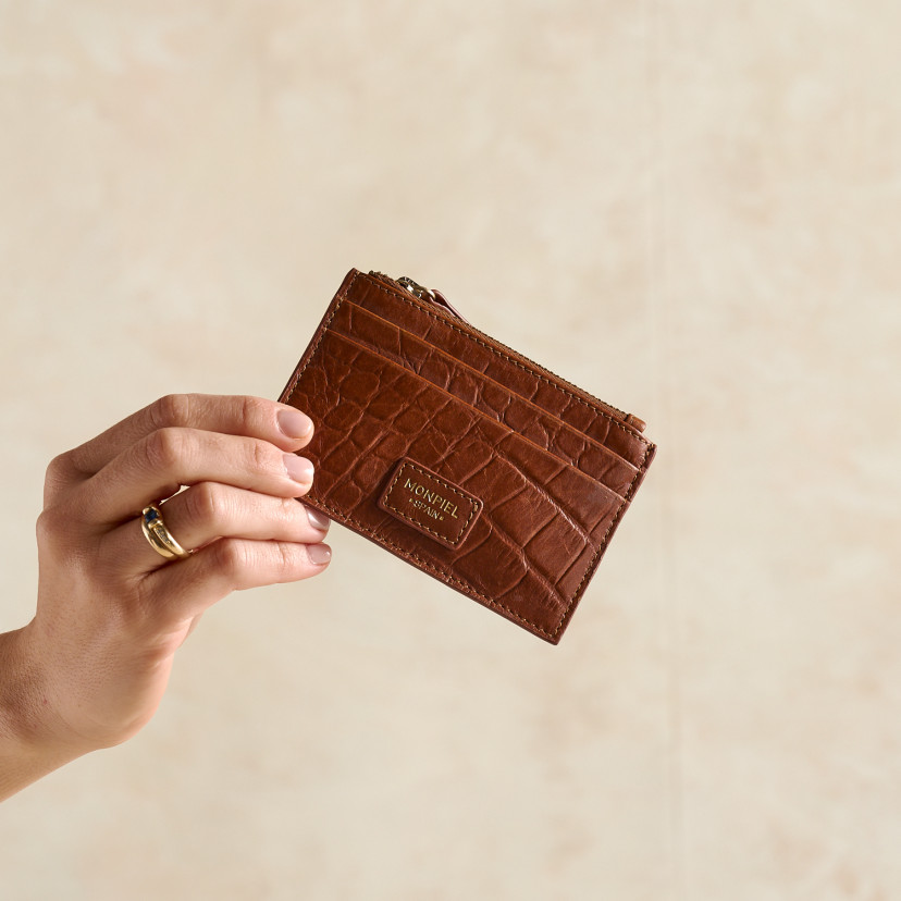 Women’s Leather Card Wallet with Zipper