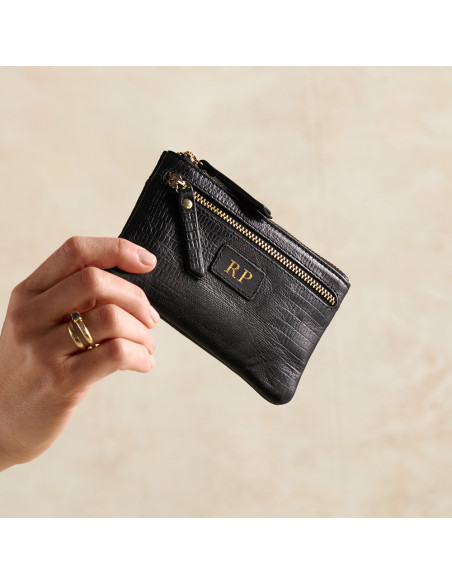 Damen-Lederportemonnaie mit Tasche