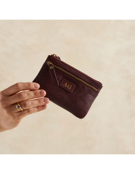 Porta-moedas Feminino de Couro com Bolso