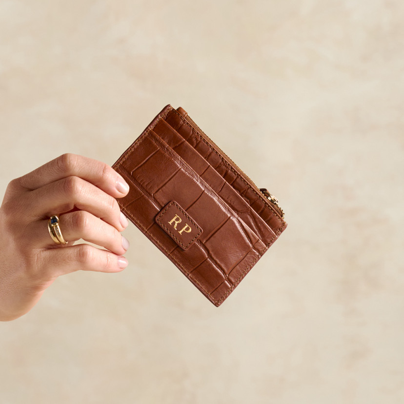 Porte-cartes Femme en Cuir avec Fermeture Éclair