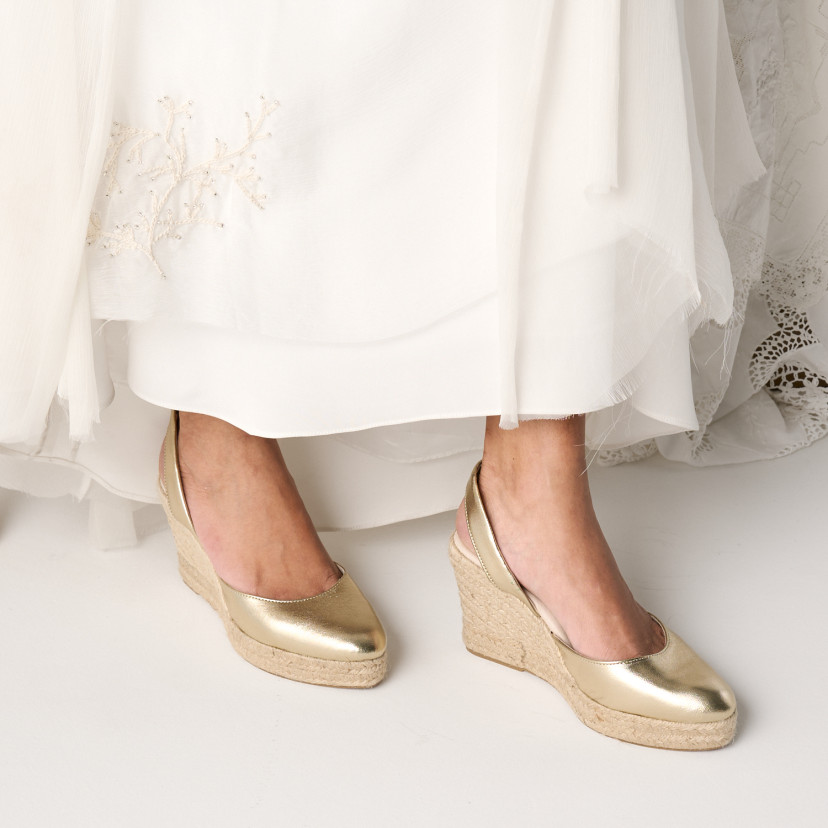 Espadrille en Cuir Compensée Siros