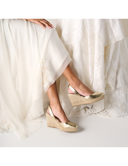 Siros Leather Wedge Espadrille