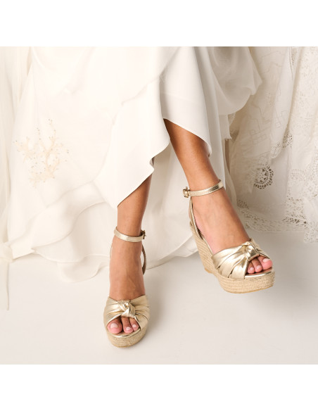 Lyra Wedge Espadrille with Knot