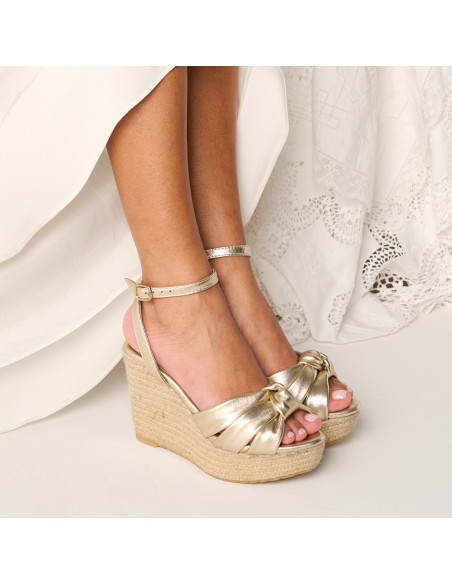 Lyra Keil-Espadrille mit Knoten