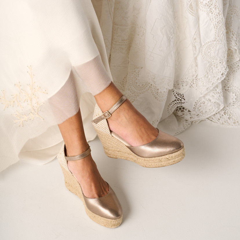 Espadrille à Talon Compensé Haut et Bride Paros