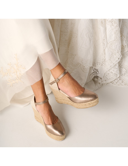 Espadrille à Talon Compensé Haut et Bride Paros