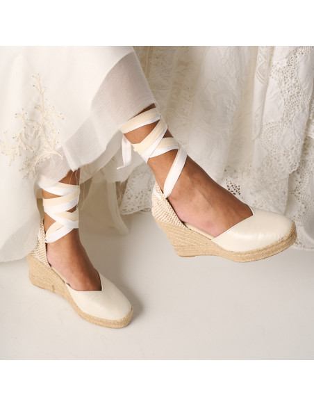 Leather Wedge Espadrille