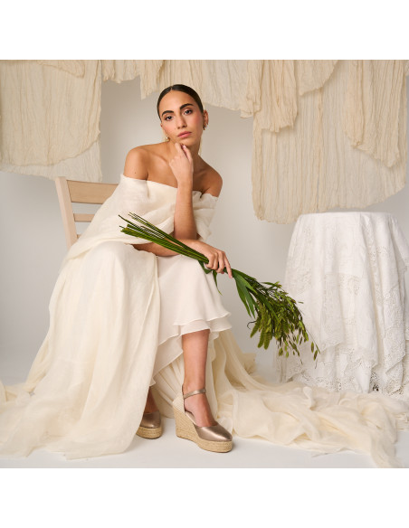 Espadrille à Talon Compensé Haut et Bride Paros