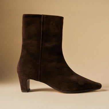 Bottine Elisa pour femme en cuir avec talon