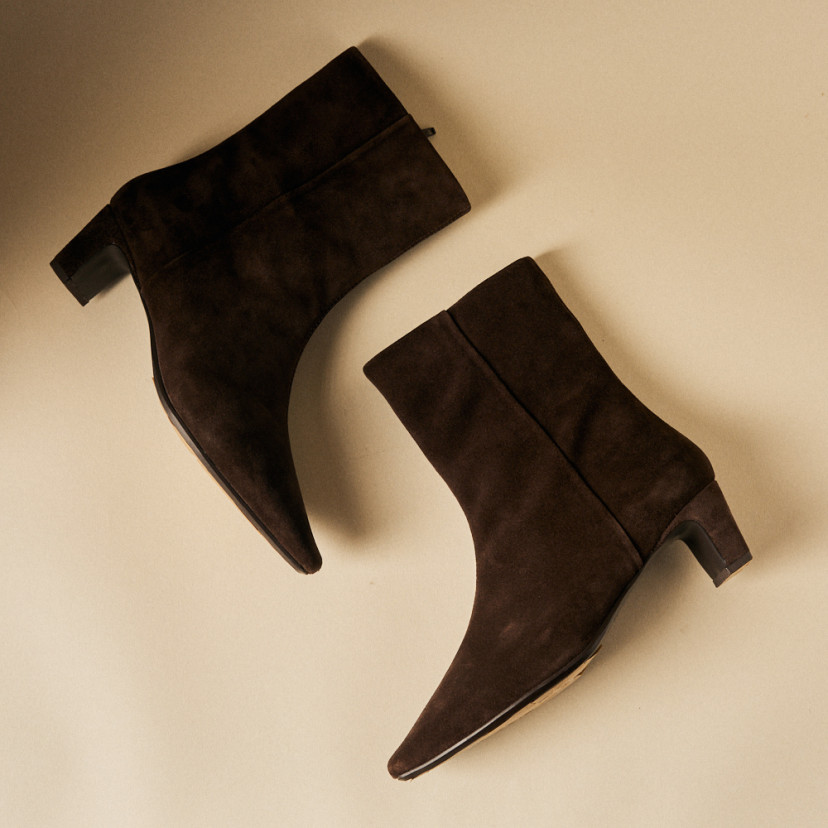 Bottine Elisa pour femme en cuir avec talon