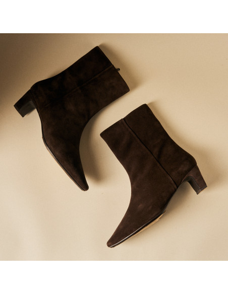 Bottine Elisa pour femme en cuir avec talon