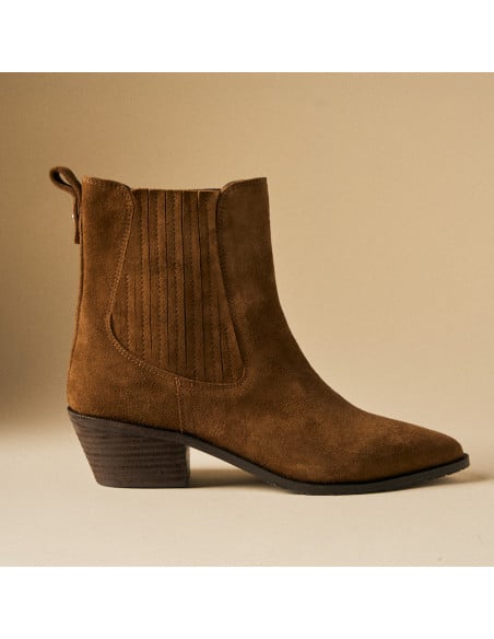 Botín Vera de piel para mujer estilo cowboy