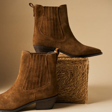 Bottine cowboy Vera en cuir pour femme