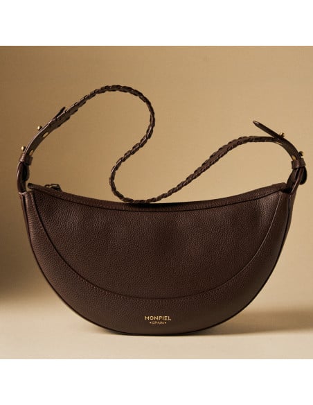 Gaucho-Ledertasche mit gestepptem Henkel
