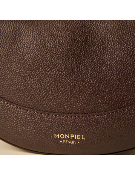 Bolso Gaucho de piel con asa de costura