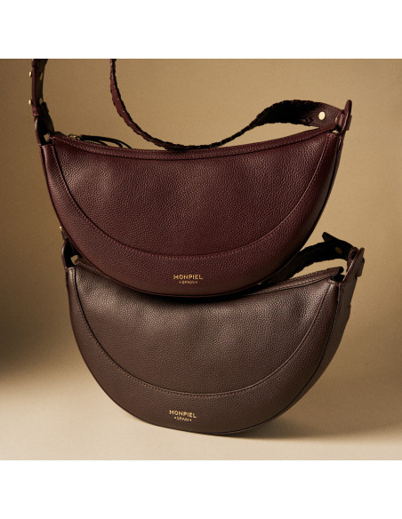Bolso Gaucho de piel con asa de costura