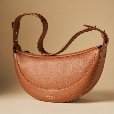 Gaucho-Ledertasche mit gestepptem Henkel