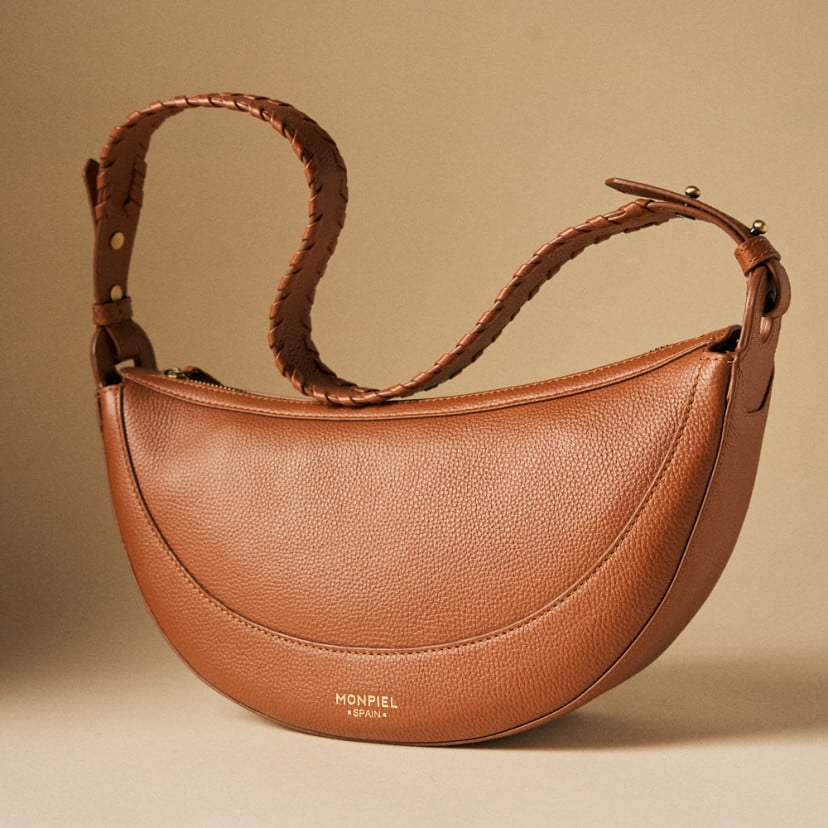 Sac Gaucho en cuir avec anse surpiquée