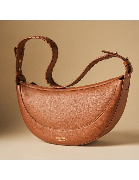 Gaucho-Ledertasche mit gestepptem Henkel