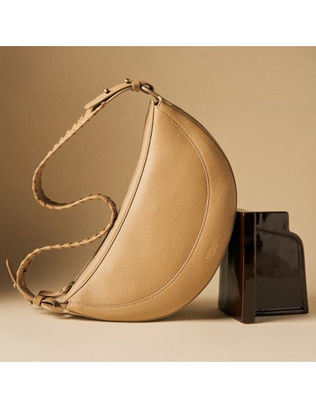 Gaucho-Ledertasche mit gestepptem Henkel