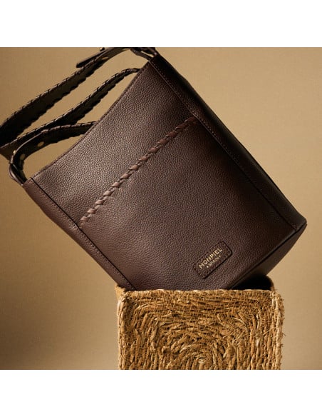 Champanera Leather Bag with Stitched Handle