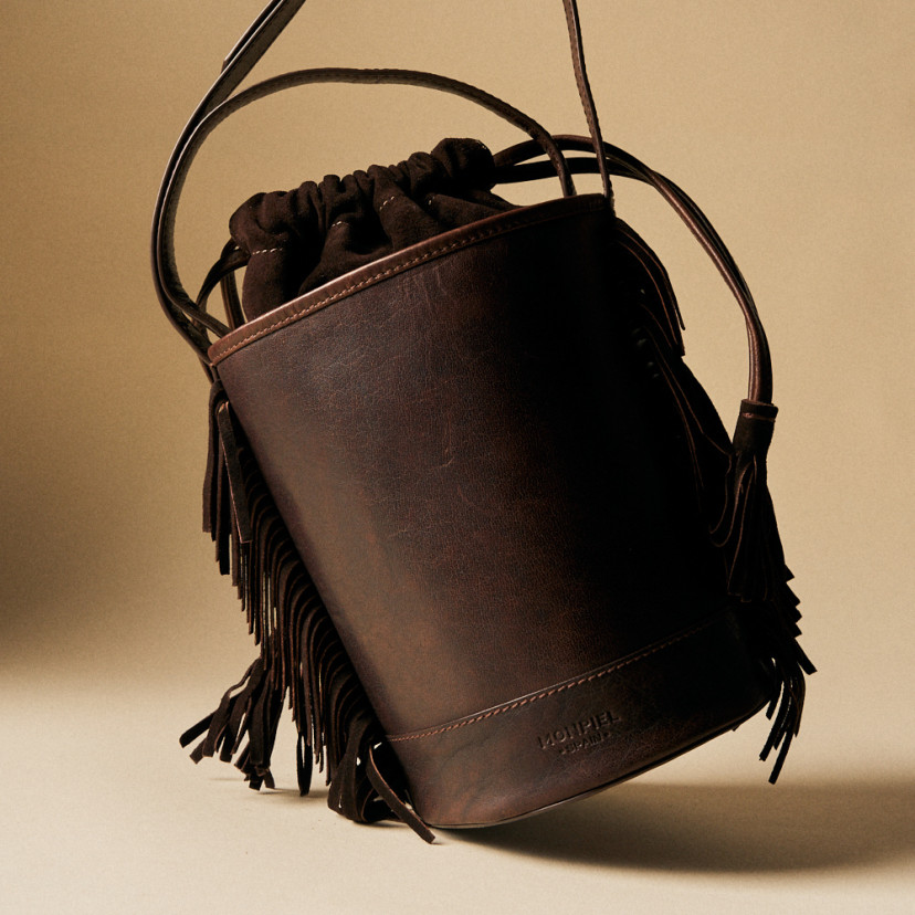 Bolsa de Couro com Franjas Pequena Roma | MONPIEL