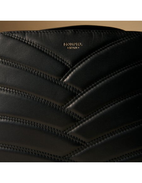 Bolso Acolchado de Piel con Cadena Oro | MONPIEL