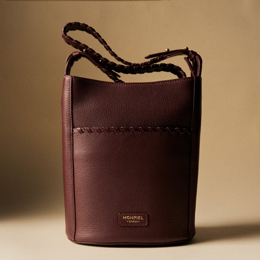 Champanera Leather Bag with Stitched Handle