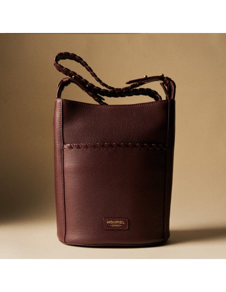 Champanera Leather Bag with Stitched Handle