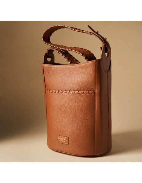Champanera Leather Bag with Stitched Handle