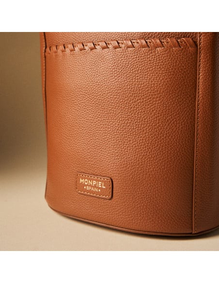 Champanera Leather Bag with Shoulder Strap and Stitching