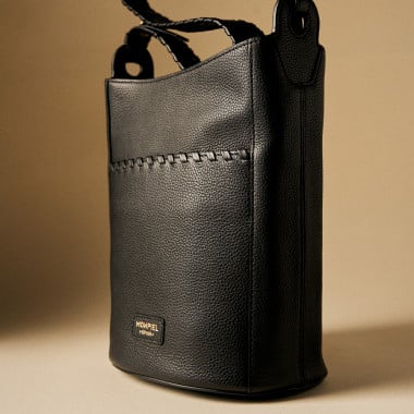 Sac Champanera en cuir avec bandoulière et surpiqûres 2