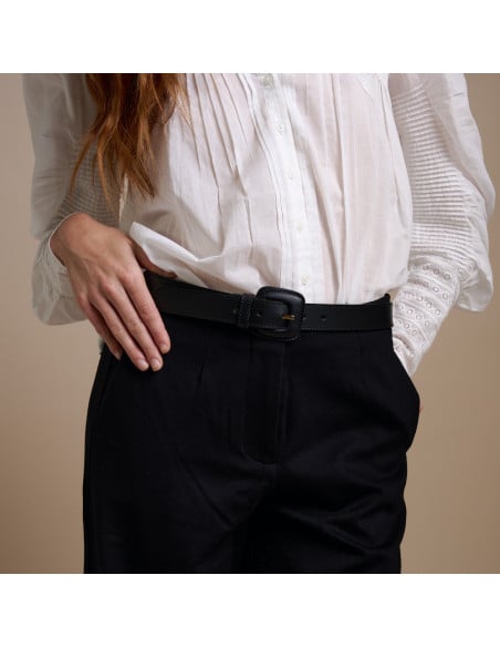 Leather belt Woman with Buckle Leather | MONPIEL