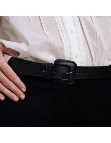 Cinturón de cuero Mujer Hebilla Forrada Piel | MONPIEL