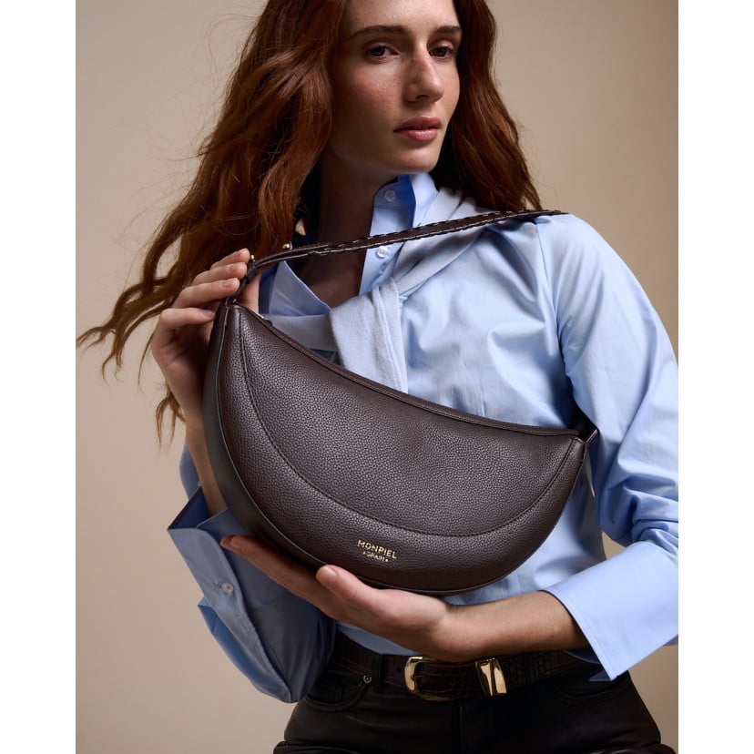 Gaucho-Ledertasche mit gestepptem Henkel