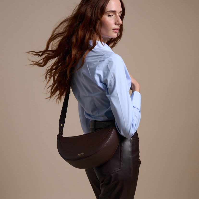 Borsa Gaucho in pelle con manico impunturato