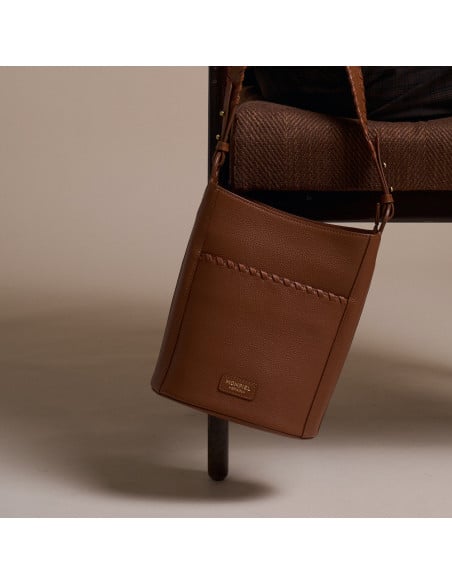 Champanera Leather Bag with Stitched Handle