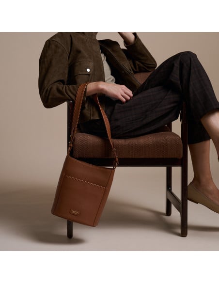 Champanera Leather Bag with Stitched Handle