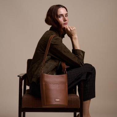 Bolso de Piel Champanera Asa Costuras 2