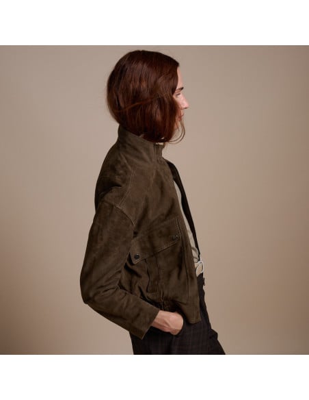 Giacca Bomber in Pelle Scamosciata | MONPIEL