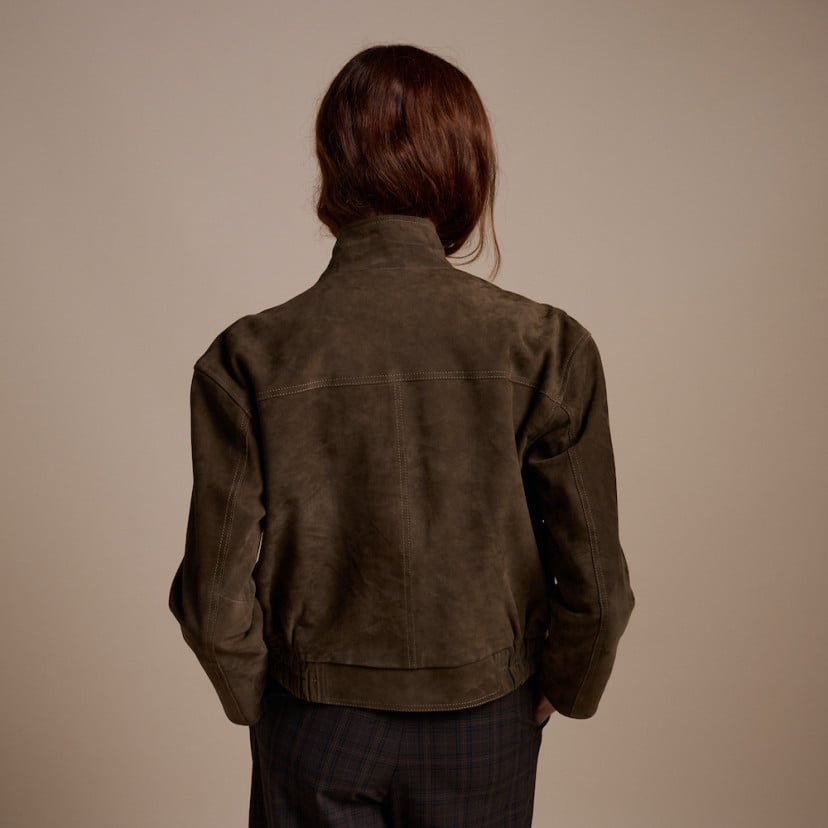 Giacca Bomber in Pelle Scamosciata | MONPIEL