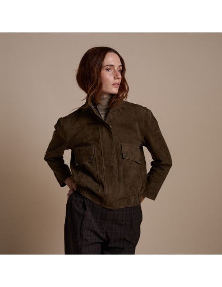 Giacca Bomber in Pelle Scamosciata | MONPIEL