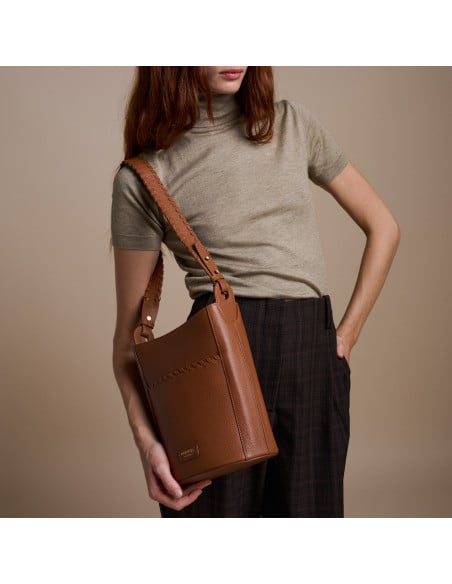 Champanera Leather Bag with Shoulder Strap and Stitching