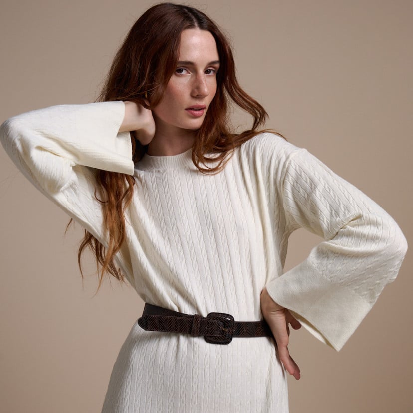 Ceinture en cuir femme avec boucle doublée de peau | MONPIEL
