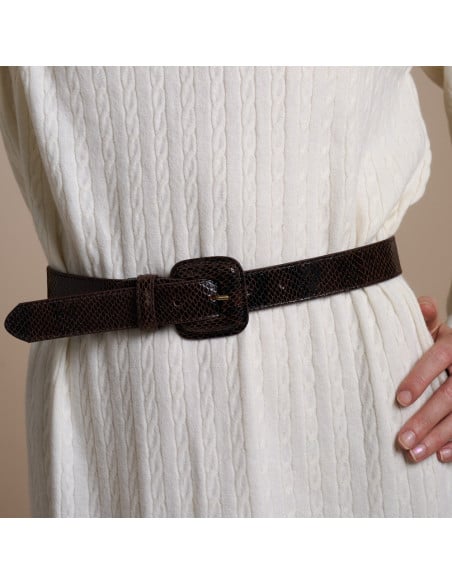 Ledergürtel Damen Schnalle mit Leder gefüttert | MONPIEL