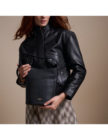 Champanera Leather Bag with Stitched Handle