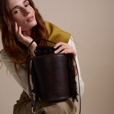 Sac Seau Petit Roma en Cuir à Franges | MONPIEL 2