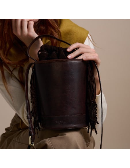 Leather bucket bag bangs Small Roma | MONPIEL